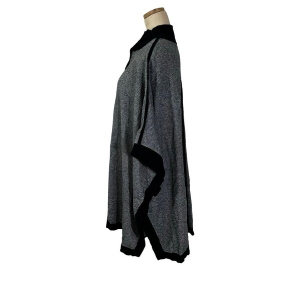 40% off! Banana Republic women's knit poncho cape top size m/l black gray - Picture 2 of 5